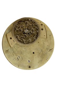 La placa trasera del reloj Cumming, c.1767 de English School